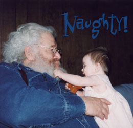 naughty (baby Aly grabs Ricky's beard and tugs!)